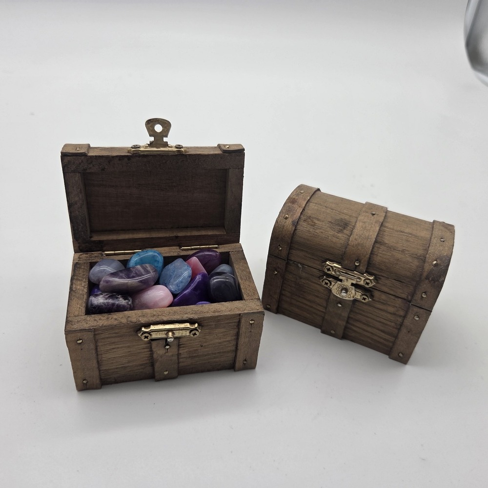 Tumbled Gemstones Mixed Polished Stones Dyed Assorted Lot Of 2 Treasure Chests